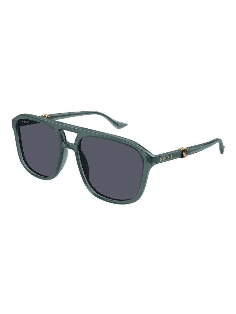 New Gucci Men's Sunglasses Green Square Grey Lens Acetate Frame GG1494S 003 57